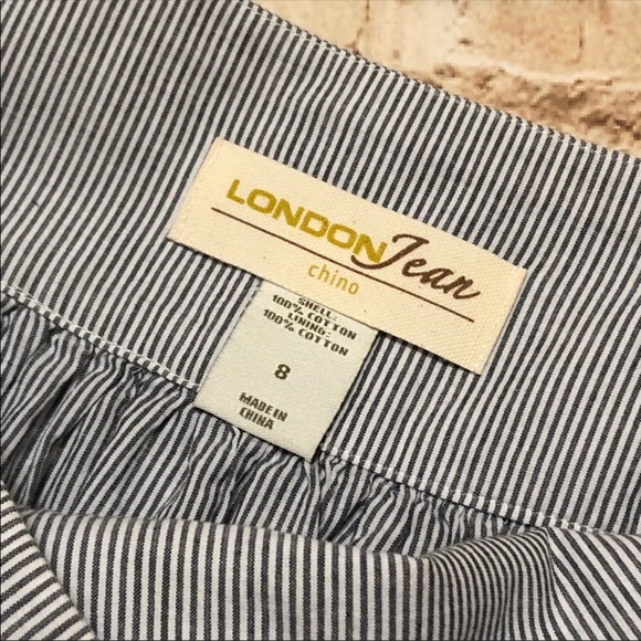 London Jean Embroidered Striped Chino Skirt - Picture 7 of 8